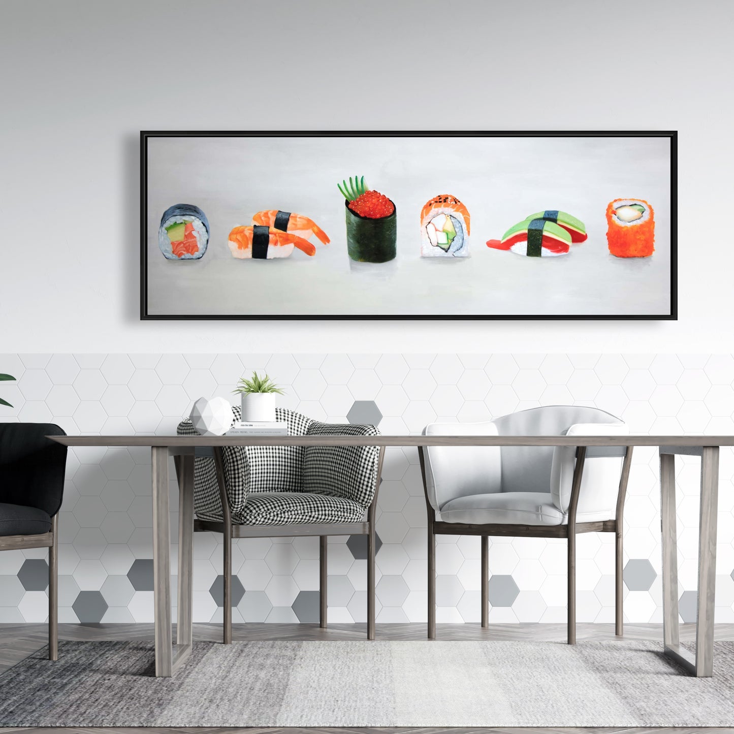 Six Pieces Sushi Assortment Canvas | Asian Kitchen Decor