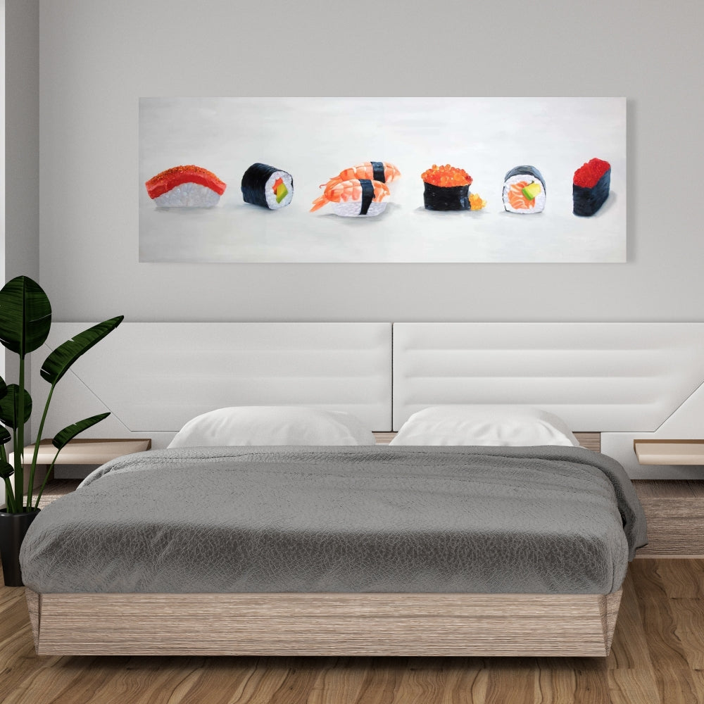 Delicious Sushis Asian Gray Canvas | Home Decor Artwork
