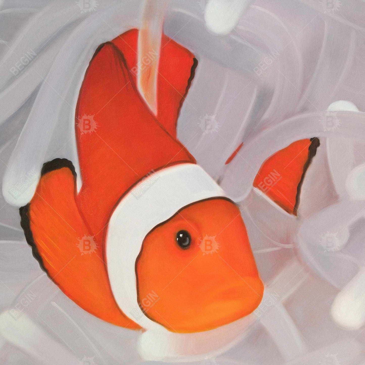 Clownfish Under the Sea - Exotic Aquatic Canvas Wall Art