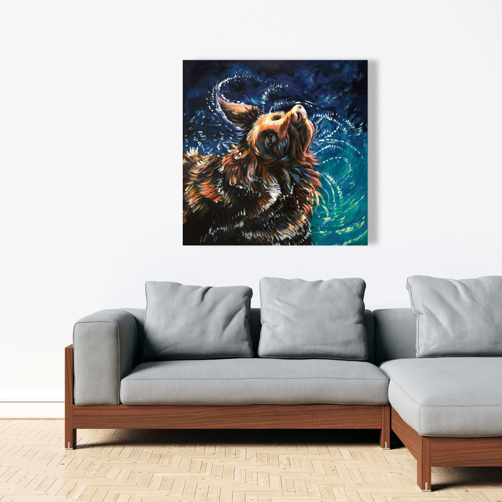 Wet Golden Retriever Canvas | Bedroom Animals Home Decor