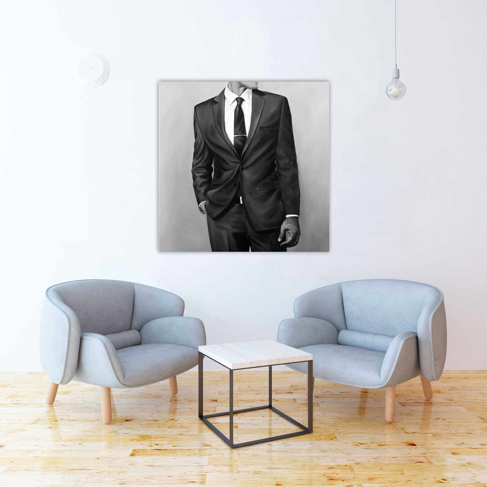 Minimalist Bedroom Decor | White Canvas Man in Great Costume