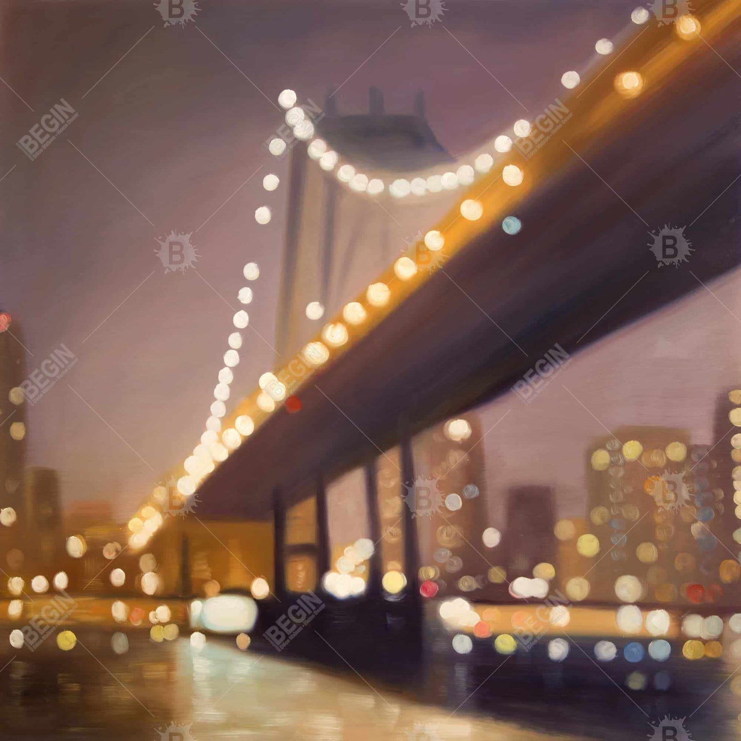 Toile New York la nuit | Décoration murale romantique