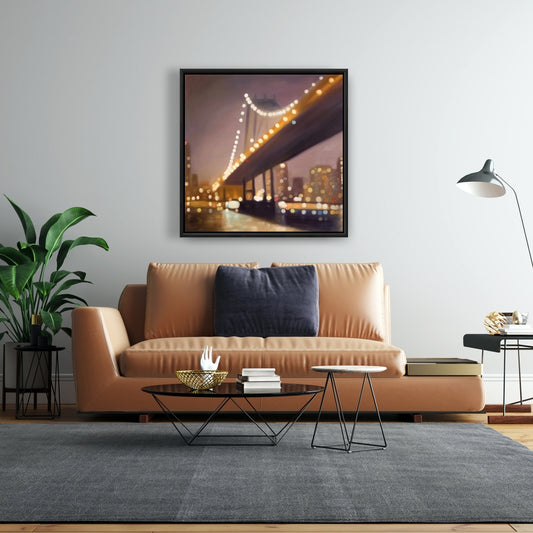 New York at Night Canvas | Bridge Cities Bedroom Decor