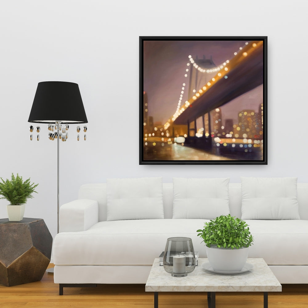 New York at Night Canvas | Bridge Cities Bedroom Decor