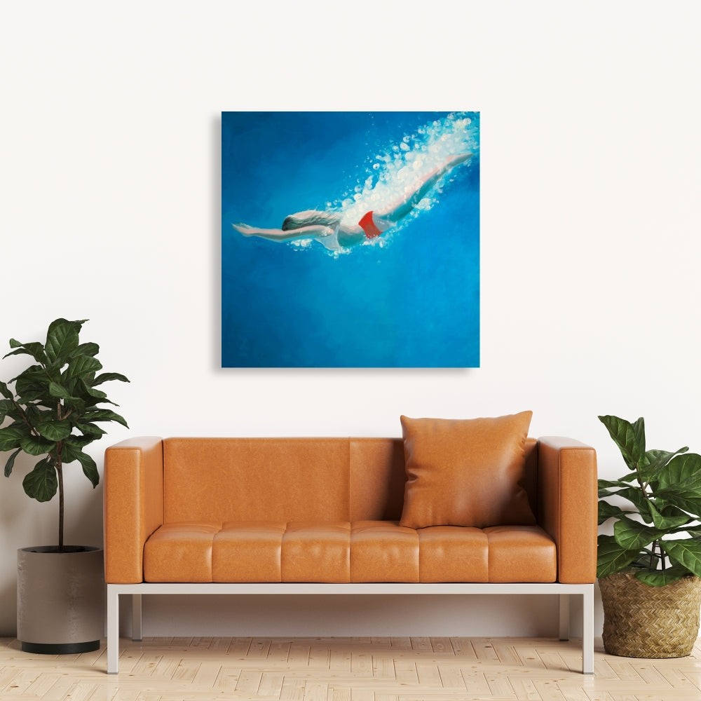 Coastal Modern Sea Canvas - Diving Jump Home Decor Wall Art