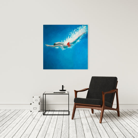 Coastal Modern Sea Canvas - Diving Jump Home Decor Wall Art