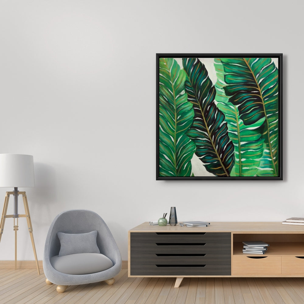 Exotic Plant Leaves Canvas | Floral Botanical Bedroom Decor