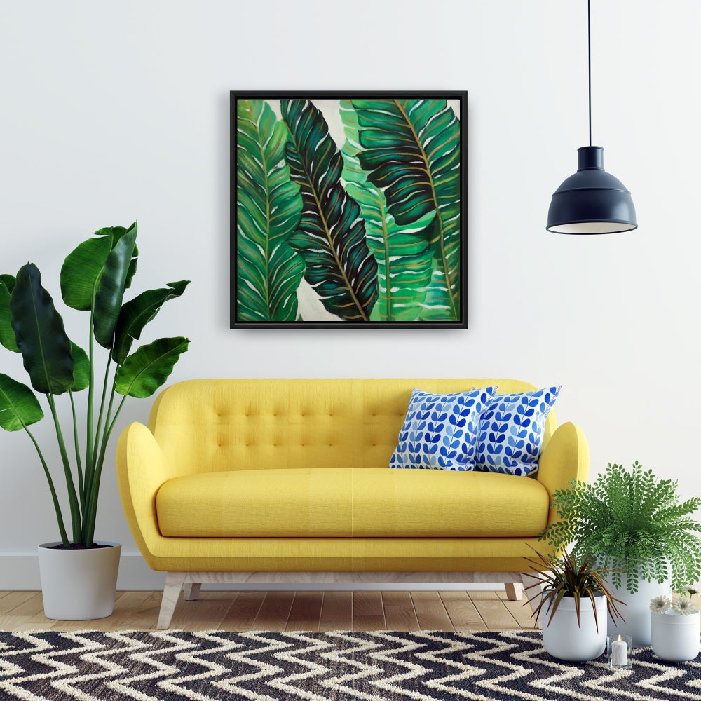Exotic Plant Leaves Canvas | Floral Botanical Bedroom Decor