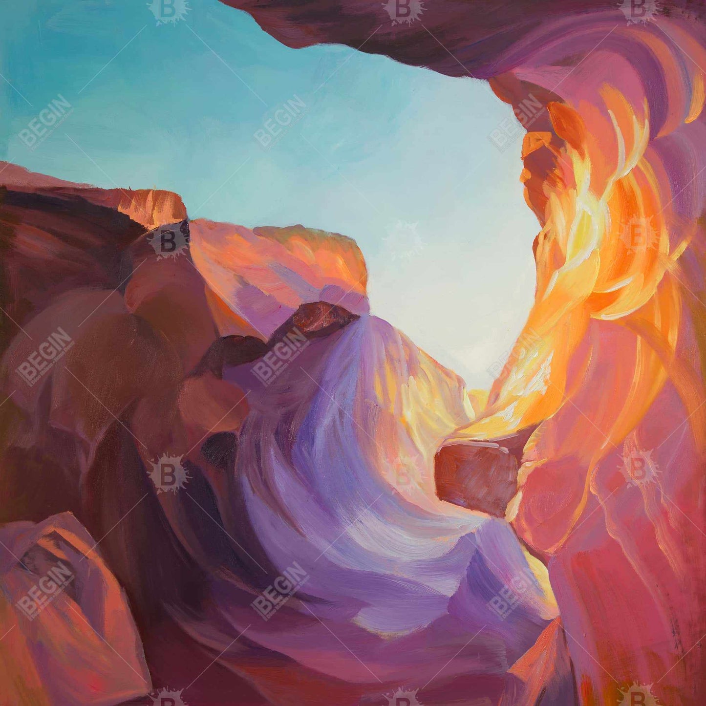 Antelope Canyon Blue Landscapes Framed Canvas | Home Decor