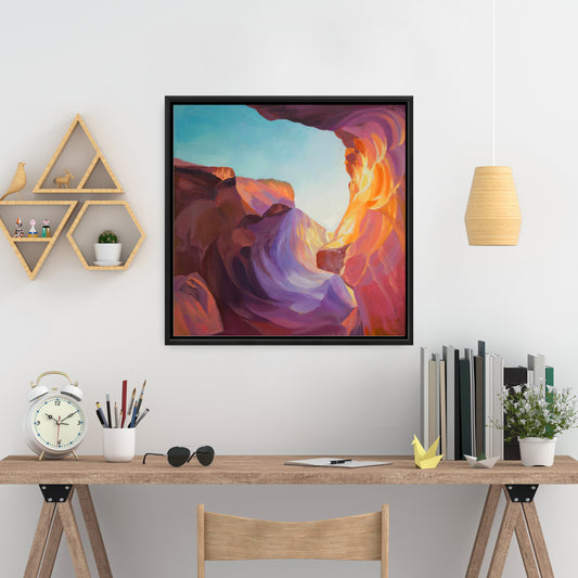 Toile encadrée « Antelope Canyon Blue Landscapes » | Décoration d'intérieur