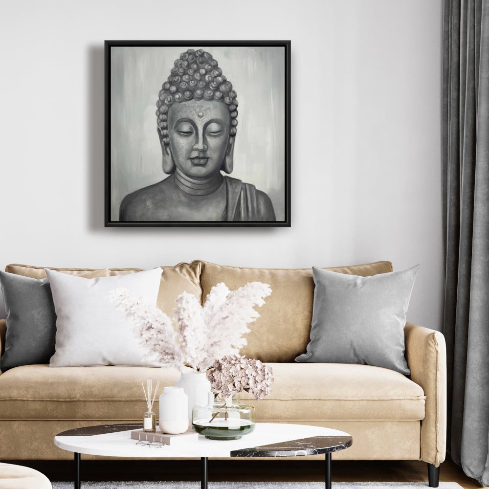 Toile encadrée Bouddha spirituel | Art asiatique pour la décoration de la chambre d'un homme