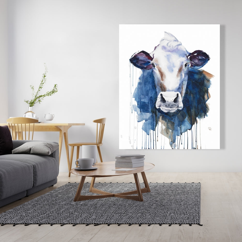 Watercolor Cow Canvas | Farm Animal Home Decor Wall Art