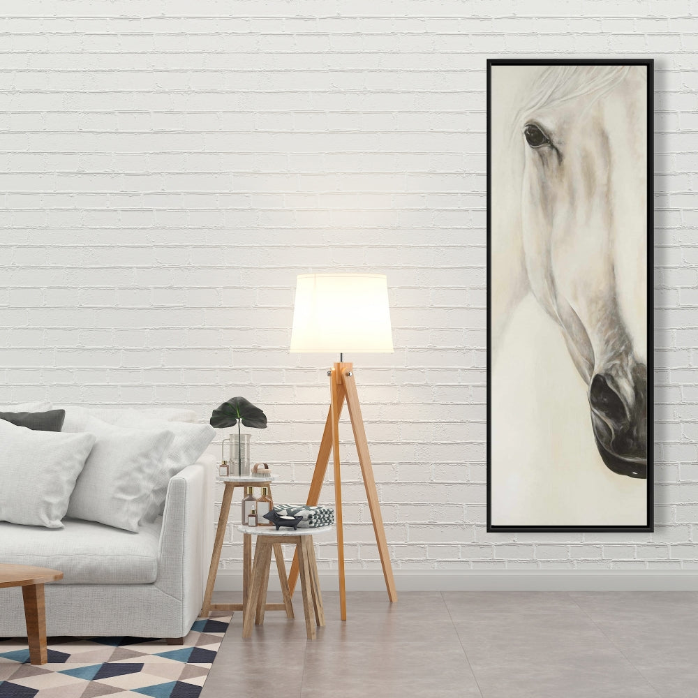 Peaceful Horse Half Portrait Canvas - Minimalist Farm Decor