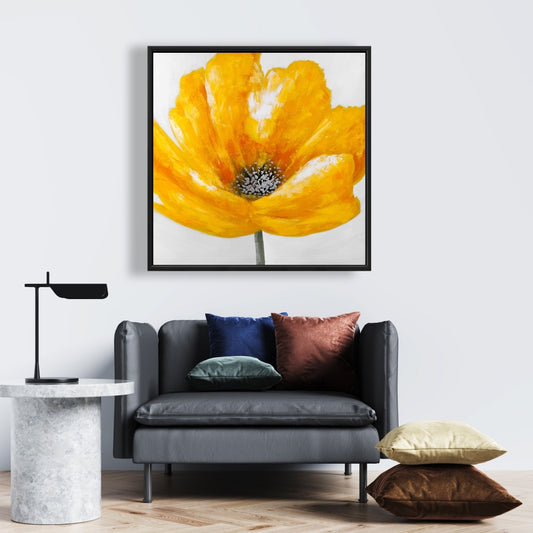 Magnifique toile de fleurs jaunes | Décoration botanique pour la maison