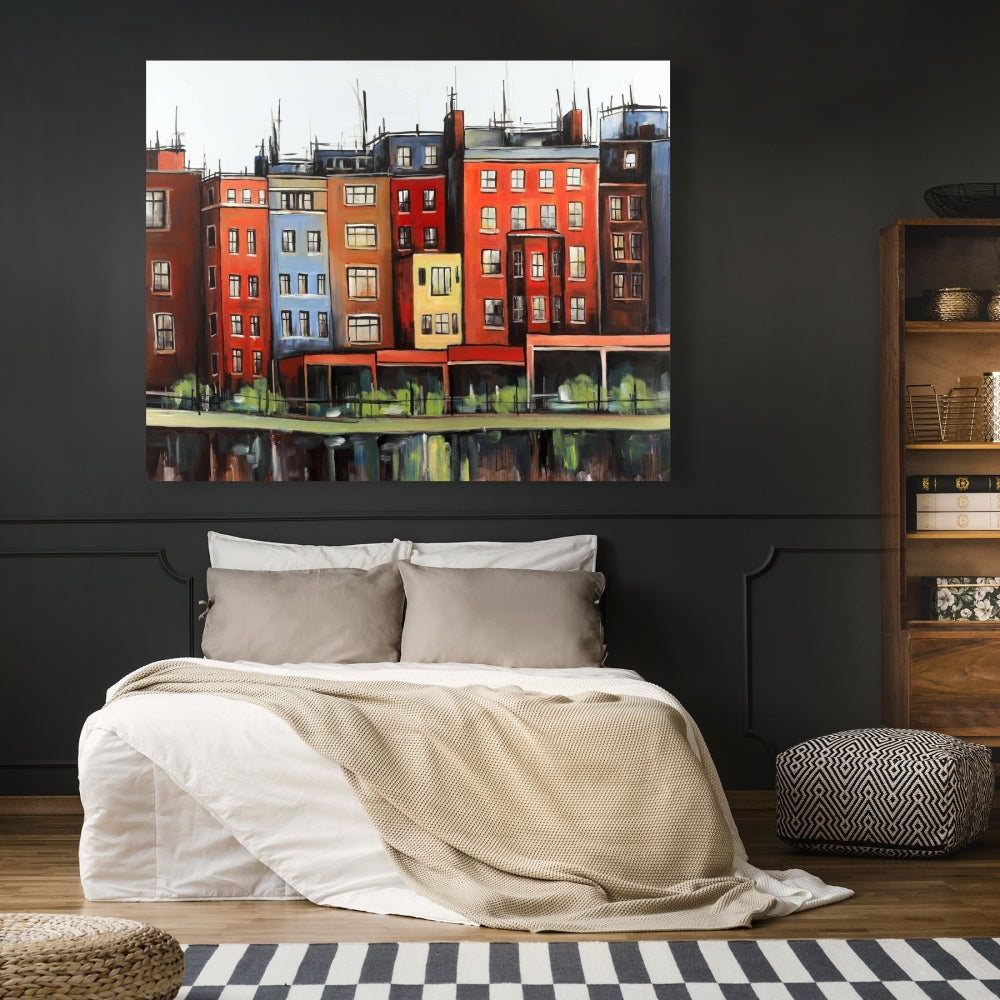 Boston Fall Colors Canvas | American Bedroom Wall Art Decor