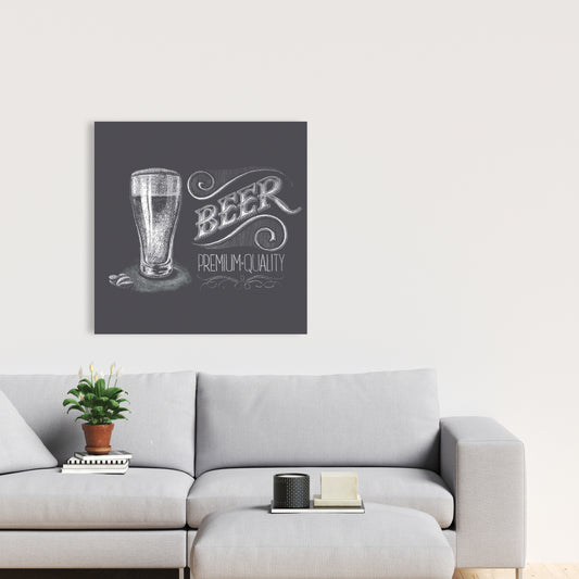 Toile vintage avec panneau de bière - Décoration murale