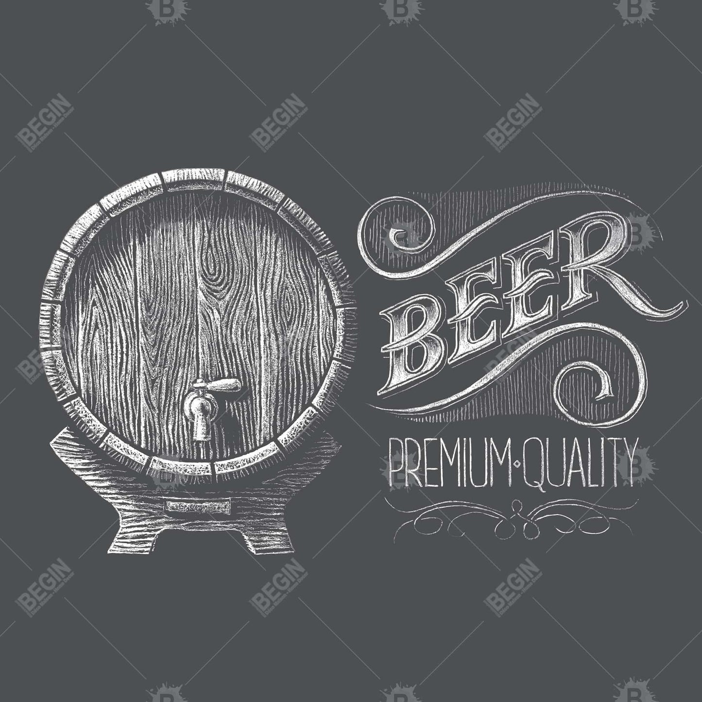 Old Beer Sign Rustic Canvas | Kitchen Wall Decor Framed