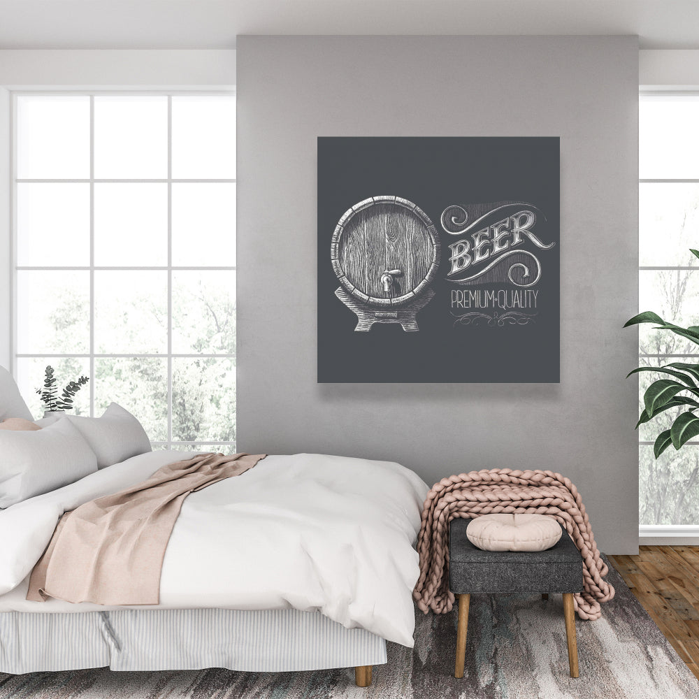 Rustic Old Beer Sign Canvas | Unique Home Decor Wall Art
