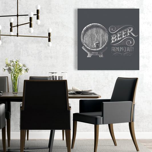 Toile rustique avec vieille enseigne de bière | Décoration murale unique