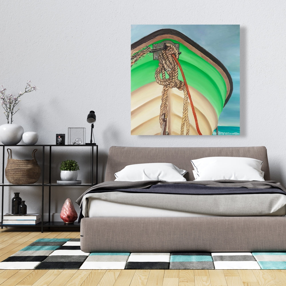 Coastal Boat Bedroom Canvas | Sailing Rowing Boat Wall Art