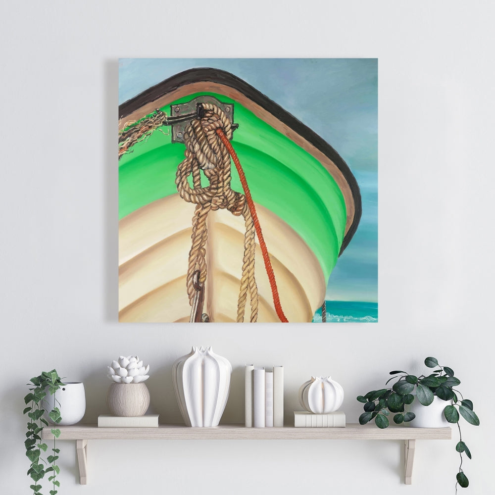 Coastal Boat Bedroom Canvas | Sailing Rowing Boat Wall Art