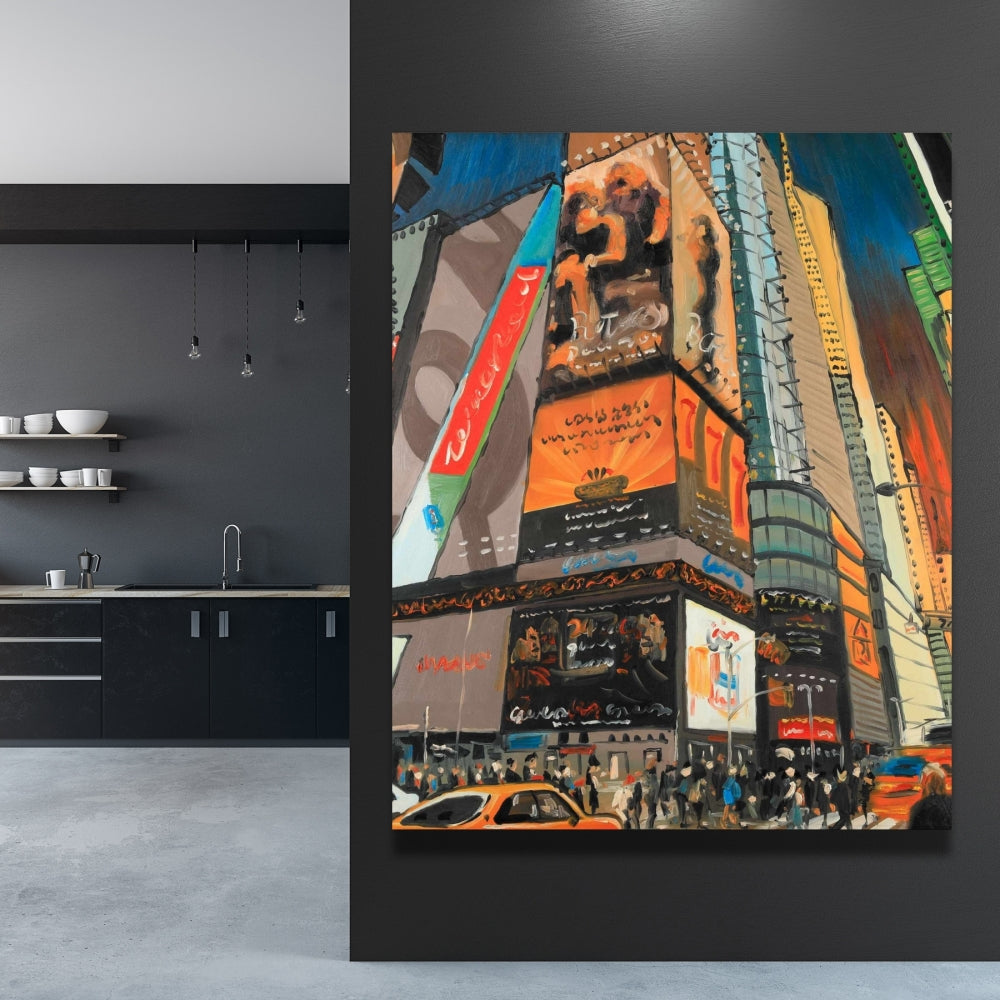 Illuminated New York City Street Canvas - Modern Home Decor