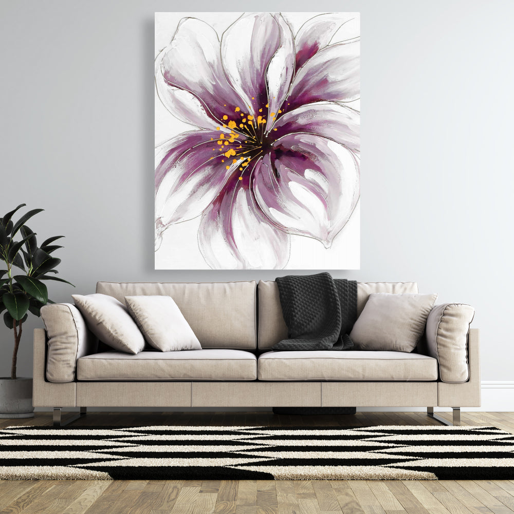 Bedroom Romantic Gray Canvas - Purple Orchid Home Decor