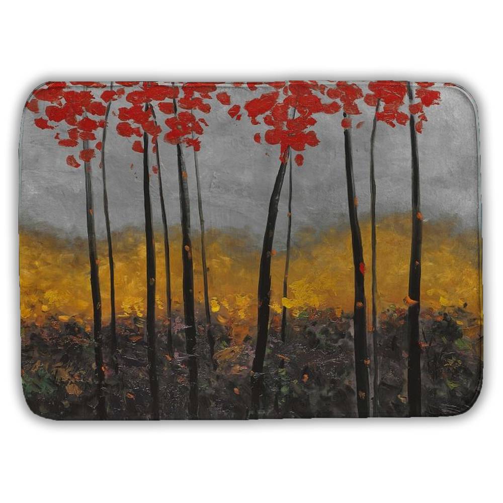 Abstract Autumn Trees Canvas - Gray Landscapes Bedroom Decor