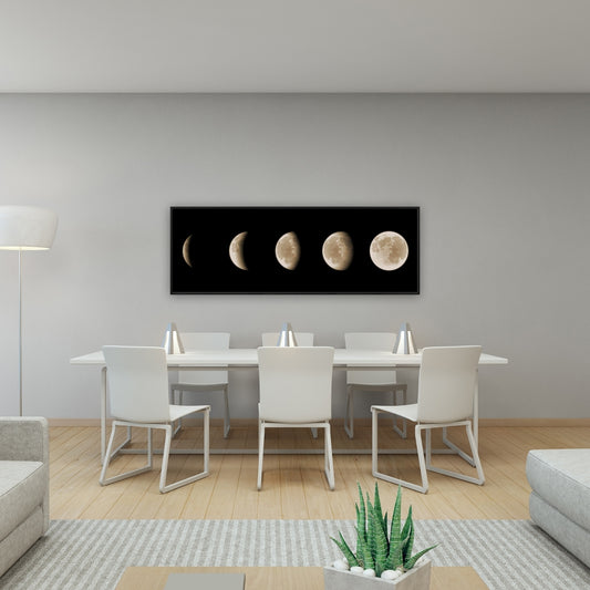 Toile encadrée Eclipse – Décoration d'intérieur Terre noire et galaxie