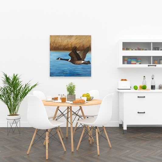 Blue Rustic Canada Goose Bedroom Canvas | Home Decor Art