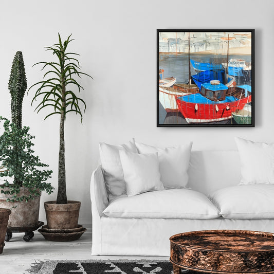 Rainy Day at the Dock Coastal Canvas | Contemporary Home Decor