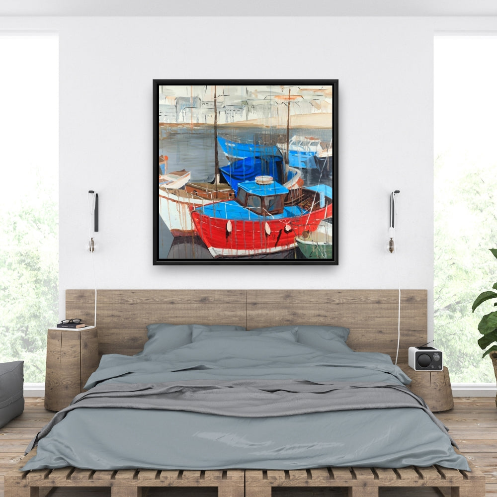 Rainy Day at the Dock Coastal Canvas | Contemporary Home Decor