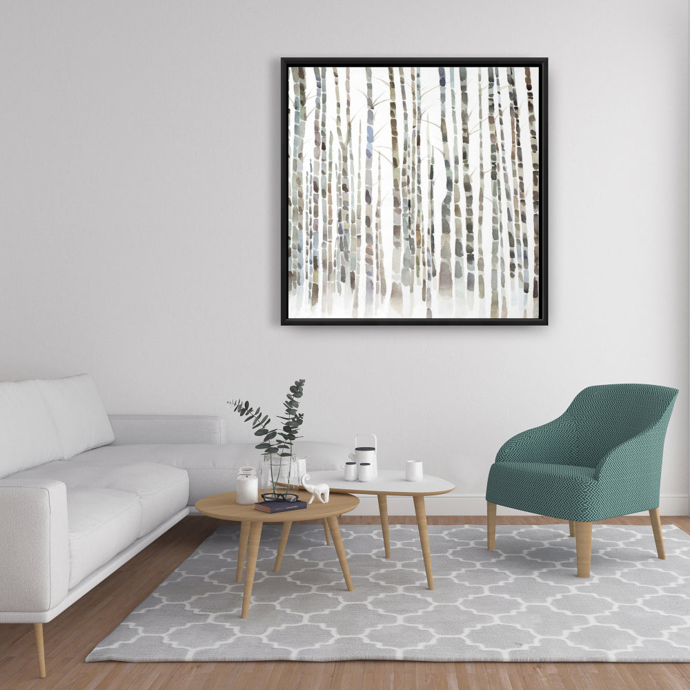Birch Trees Forest | Minimalist Framed Canvas Home Decor