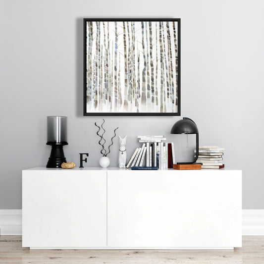 Forêt de bouleaux | Décoration d'intérieur minimaliste sur toile encadrée