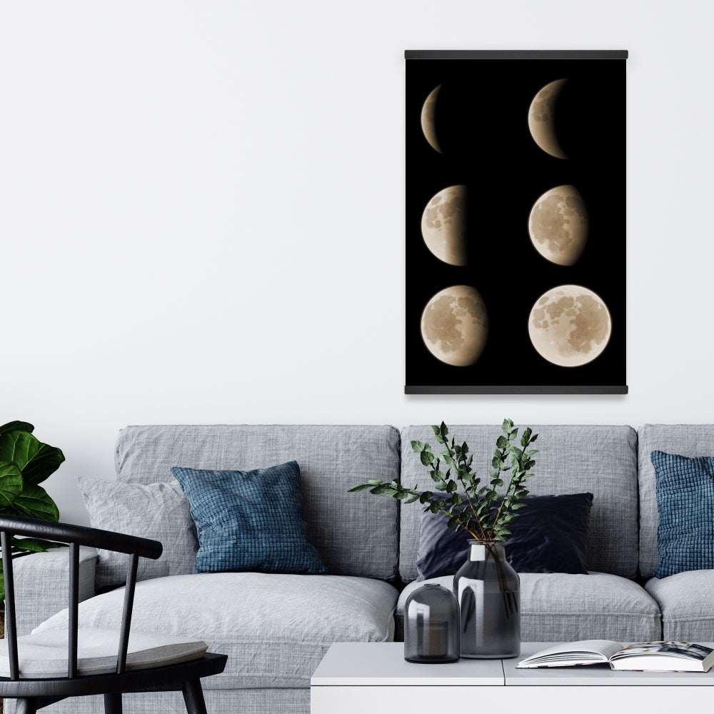 Eclipse in Six Phases | Earth & Galaxy Canvas | Home Decor