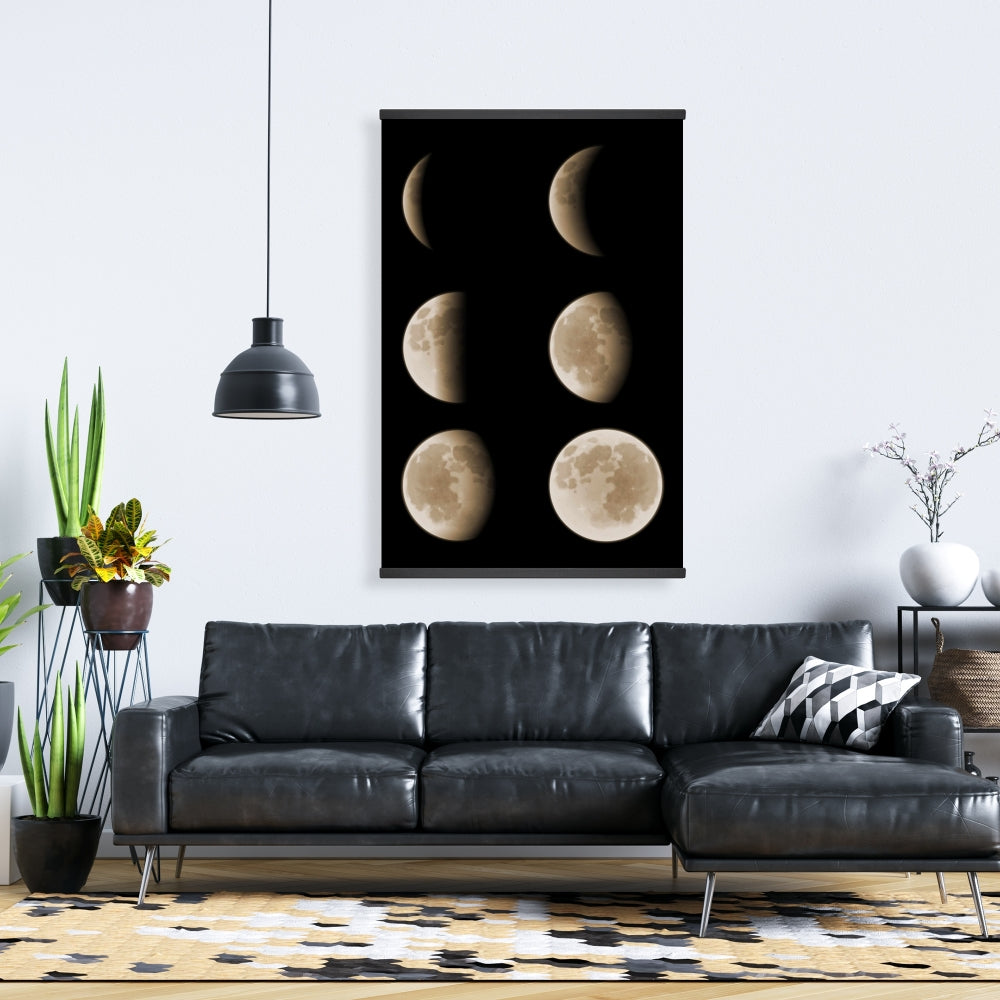 Eclipse in Six Phases | Earth & Galaxy Canvas | Home Decor
