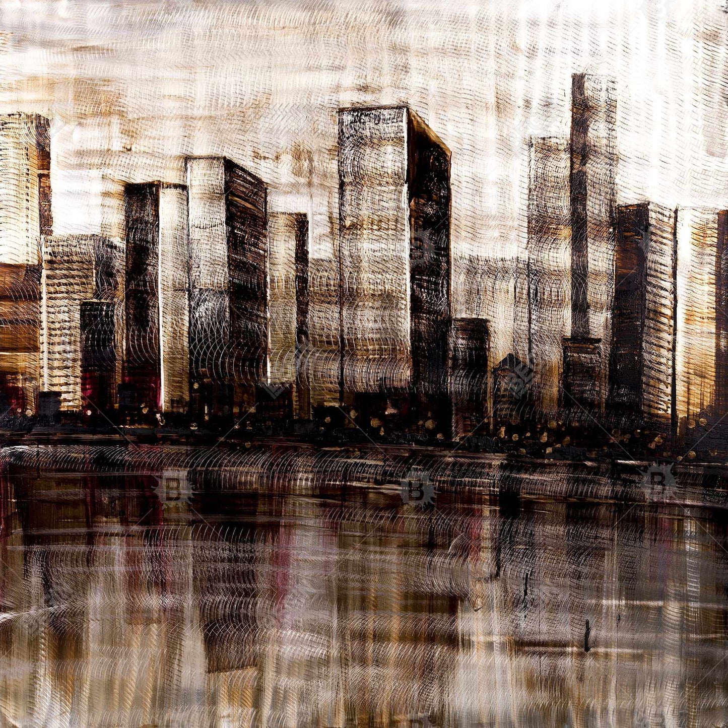 Toile encadrée pour chambre à coucher : Villes industrielles – Croquis de la décoration urbaine