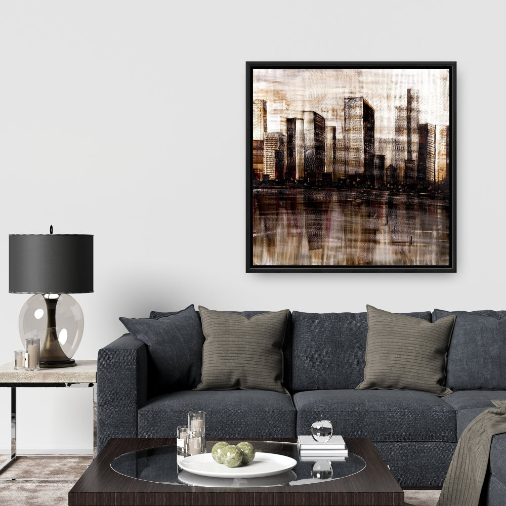 Toile encadrée pour chambre à coucher : Villes industrielles – Croquis de la décoration urbaine