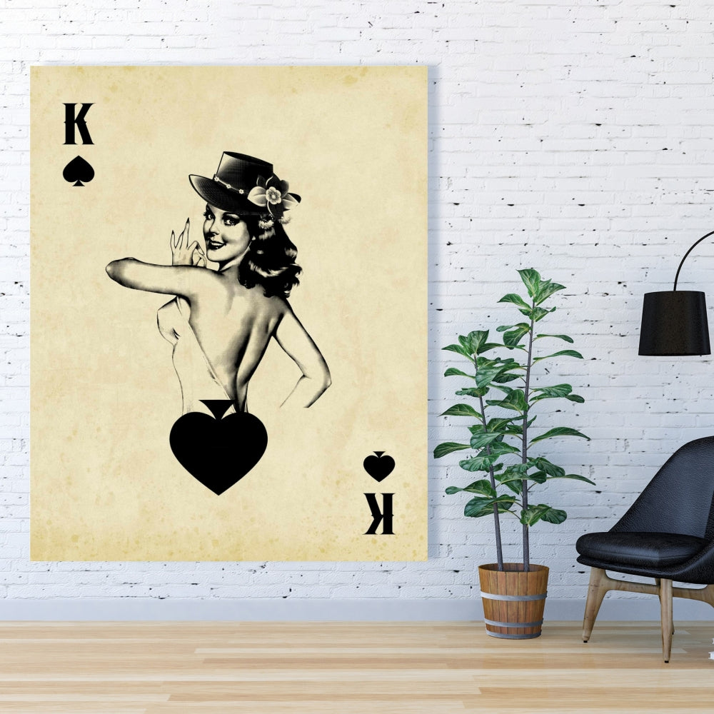King of Spades Canvas | Retro Man Cave Wall Decor