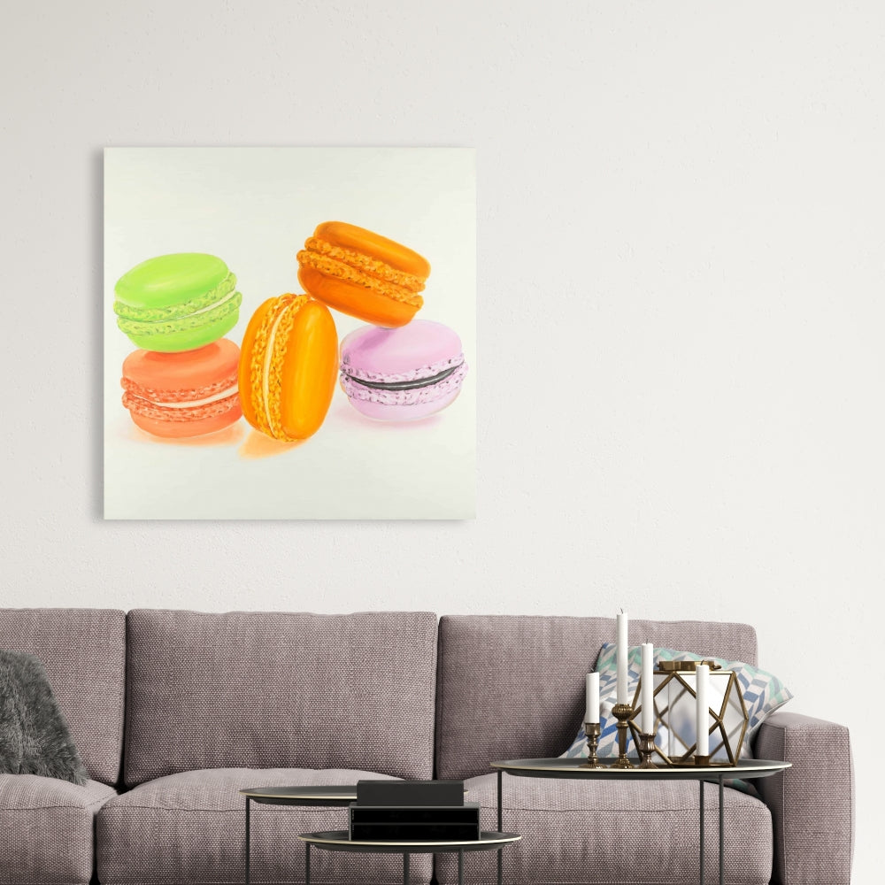 Small Bites of Macaroons Canvas | Gourmet Home Decor Art