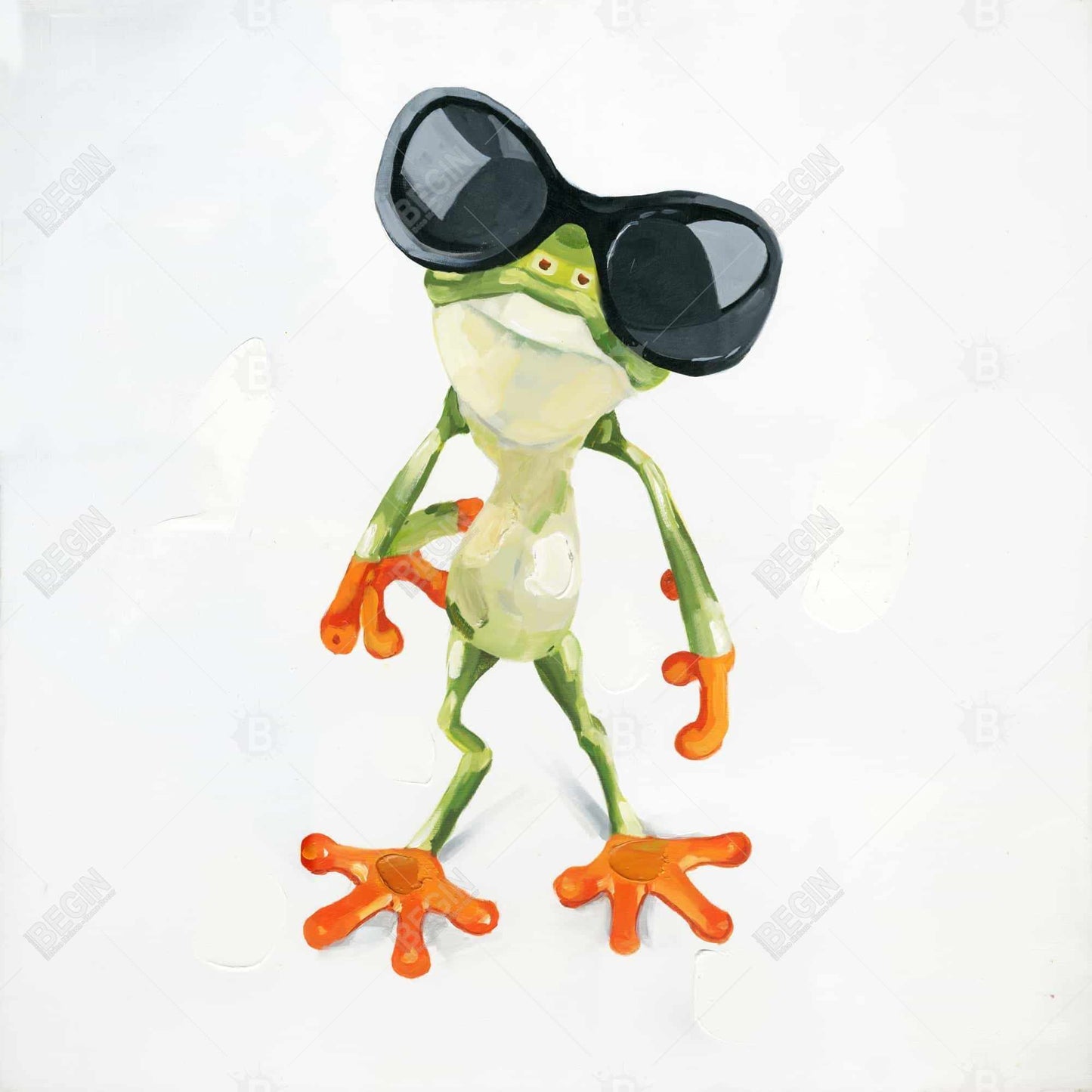 Funny Frog with Sunglasses Canvas | Home Decor Wall Art