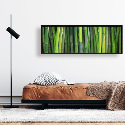Toile botanique représentant un bambou | Décoration murale écologique