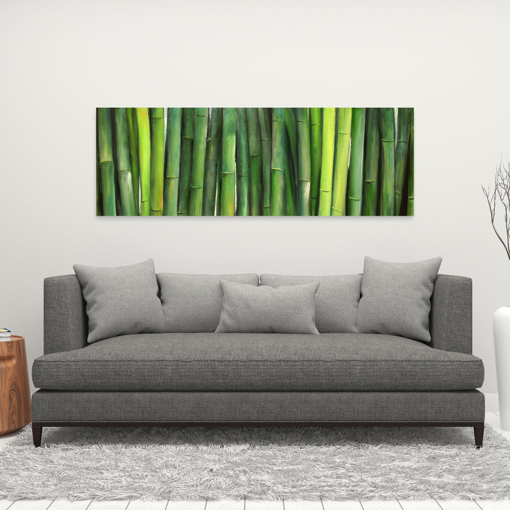 Green Bamboo Asian Floral & Botanical Canvas | Home Decor