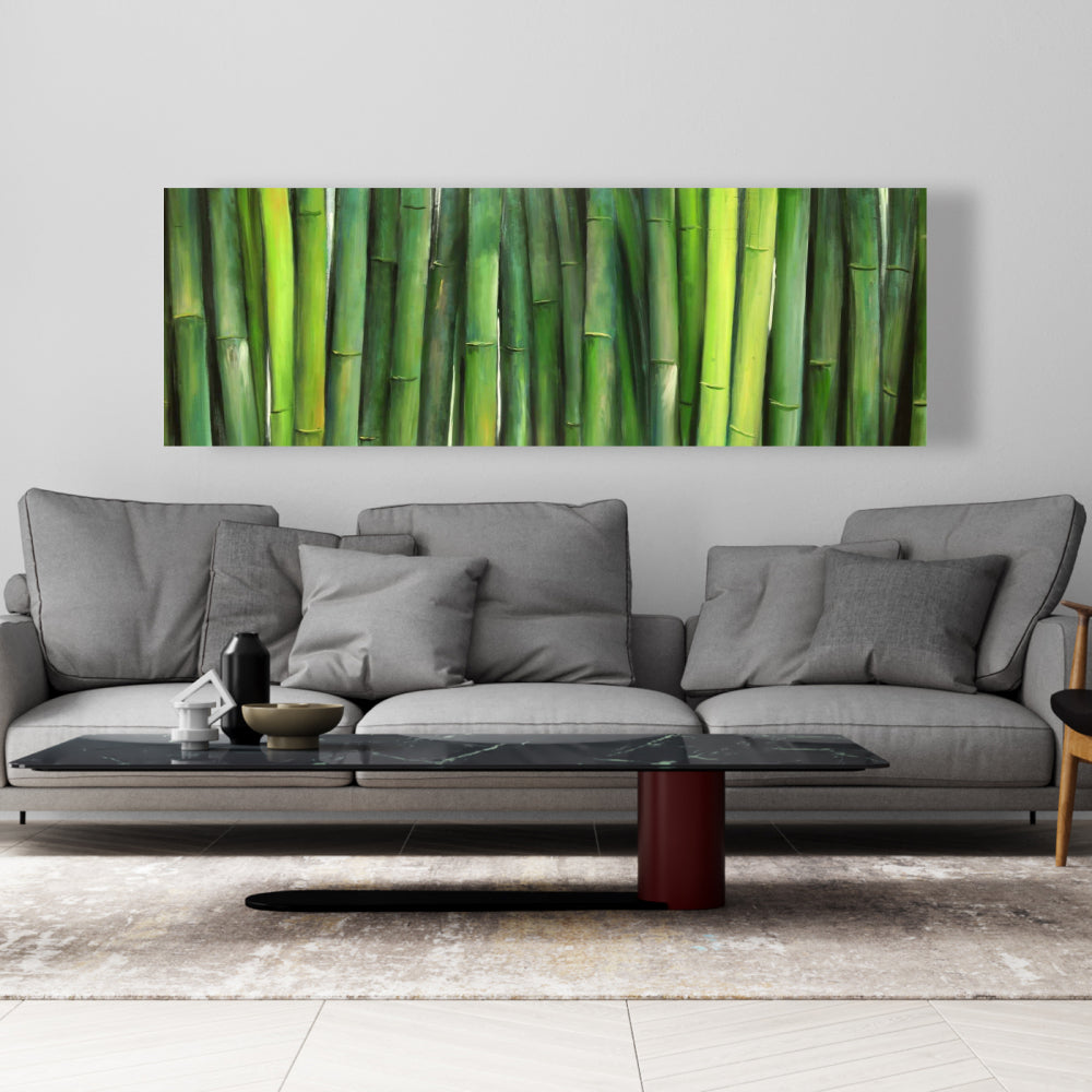 Green Bamboo Asian Floral & Botanical Canvas | Home Decor