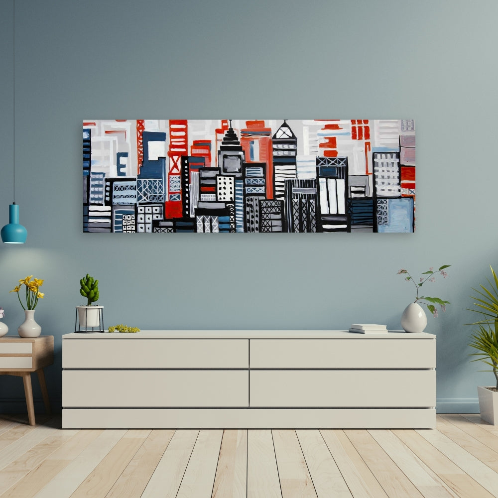 Geometric Urban Landscape Canvas | Cities Shapes Home Decor