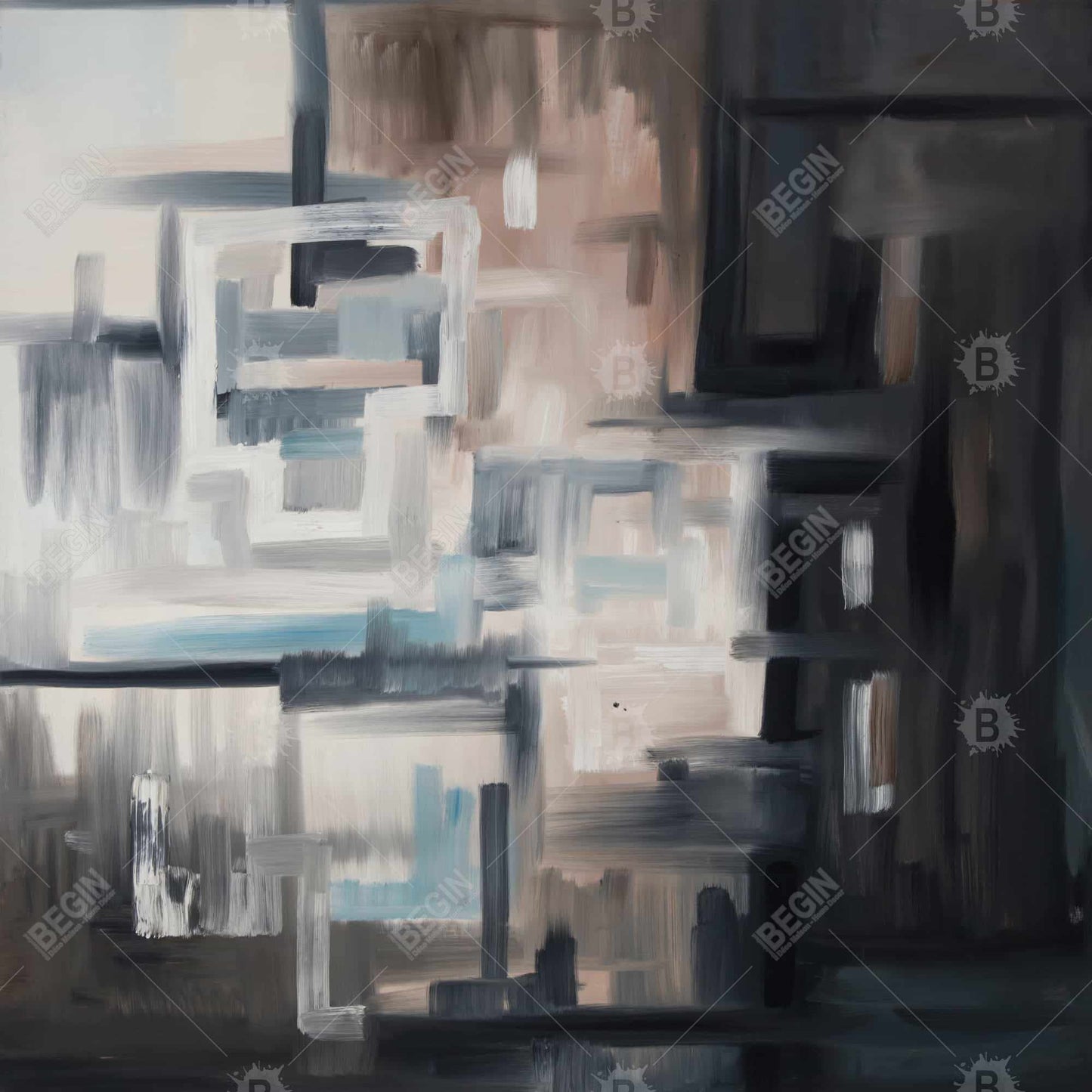 Abstract Contemporary Bedroom Canvas - Nought | Home Decor