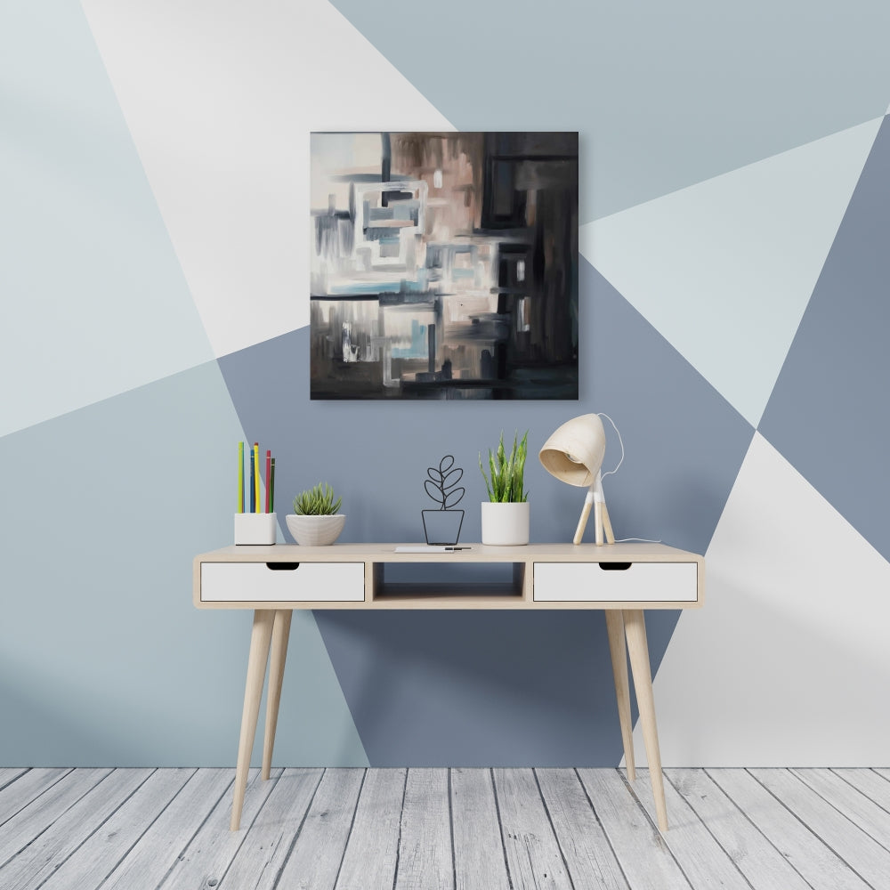 Brown Abstract Contemporary Canvas - Nought Home Decor Art