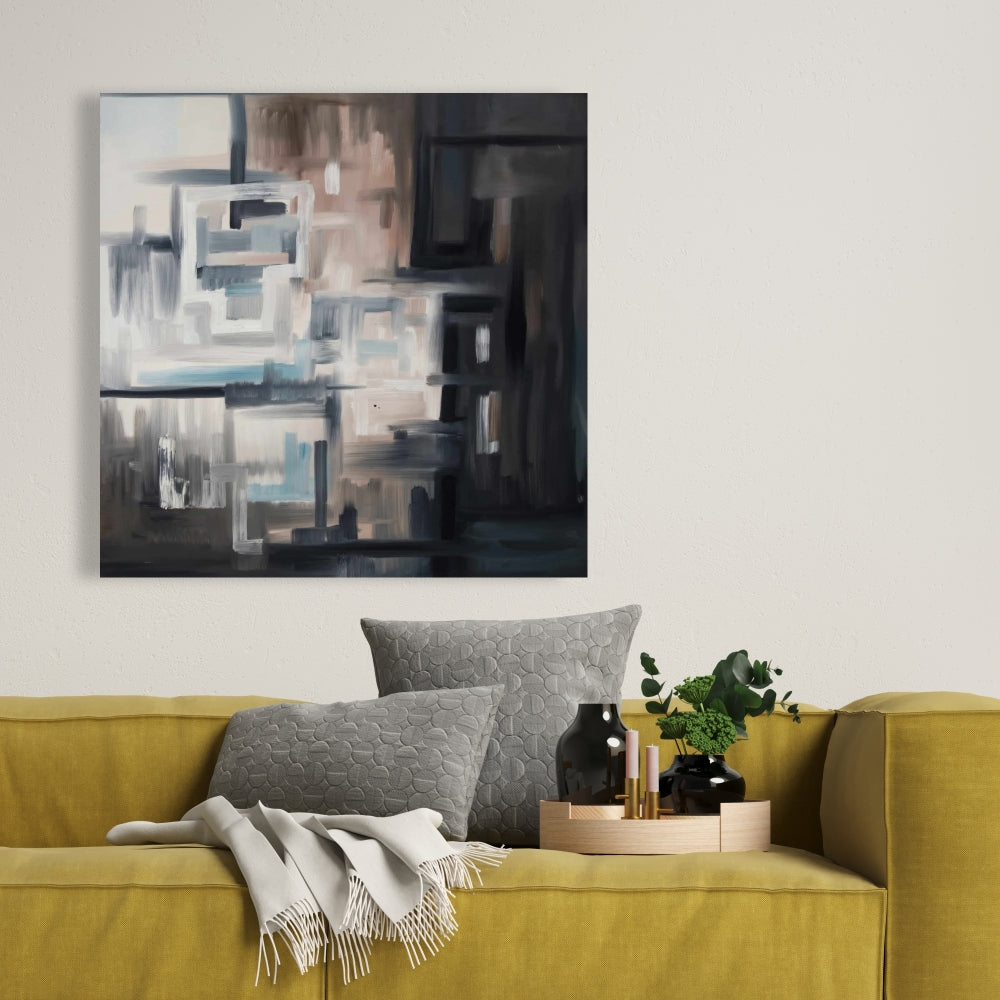 Brown Abstract Contemporary Canvas - Nought Home Decor Art