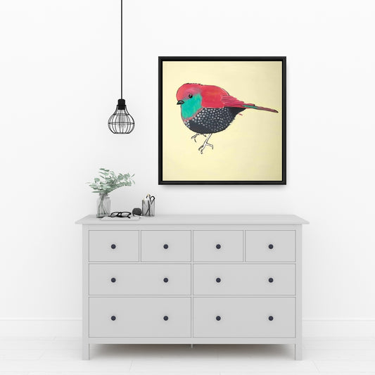 Little Purple Bird Canvas - Bedroom Decor | Animal Art Print