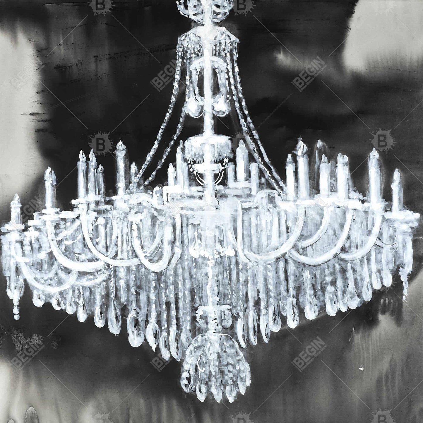 Toile encadrée « Glam Chandelier » | Décoration de chambre contemporaine